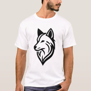 Minimalistische Wolf Face Silhouette T-shirt