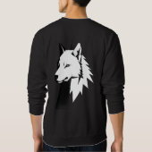 Minimalistische wolfskunst heren pullover (Achterkant)