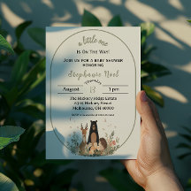 Minimalistische Woodland Thema Baby Shower Uitnodi