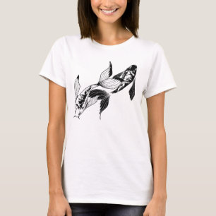 Minimalistische Yin Yang Koi Vis T-shirt
