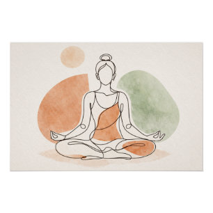 Minimalistische Yoga Meditatie Glanzende Poster Perfect Poster