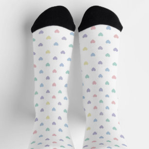 Minimalistische Zachte Pastelkleur Hart Patroon Cr Sokken