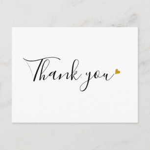 Minimalistische zakelijke bedankscriptuur Gouden H Briefkaart