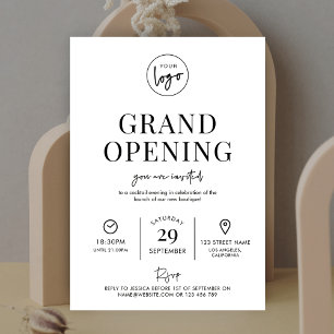 Minimalistische zakelijke Grand Opening Modern Log Kaart