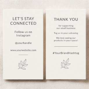 Minimalistische zakelijke Let's Stay Connected Visitekaartje