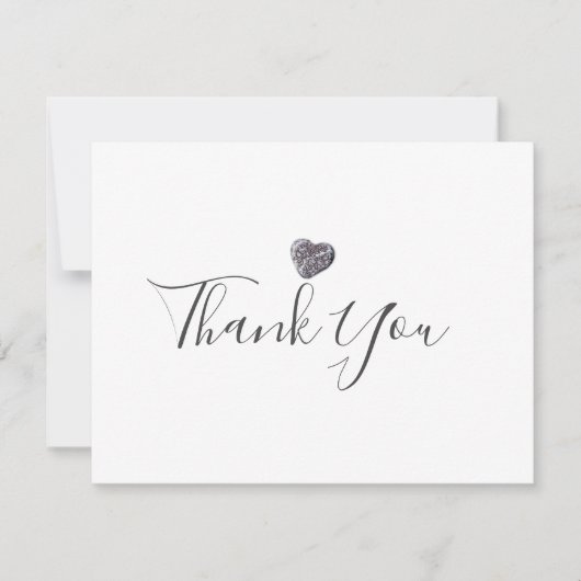 Minimalistische zakelijke Pebble Heart Dank u Bedankkaart (Voorkant)
