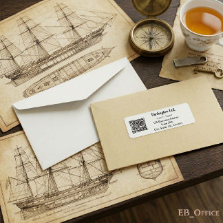 Minimalistische zakelijke QR-code in wit adreslabe Etiket