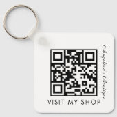 Minimalistische zakelijke QR-code verloop monogram Sleutelhanger (Voorkant)
