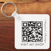 Minimalistische zakelijke QR-code verloop monogram Sleutelhanger (Voorkant)
