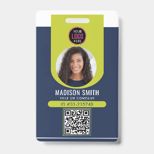 Minimalistische zakelijke QR-code voor medewerkers Badge