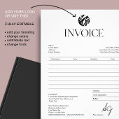 Minimalistische zakelijke zwart-witfactuur flyer