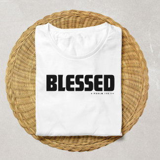 Minimalistische ZALIGE Psalm 119:1 Christelijk Gel T-shirt