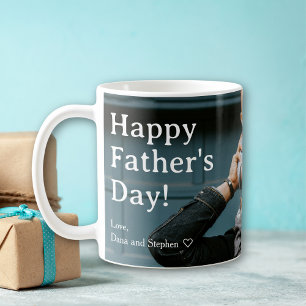 Minimalistische Zalige Vaderdag Papa Foto Koffiemok