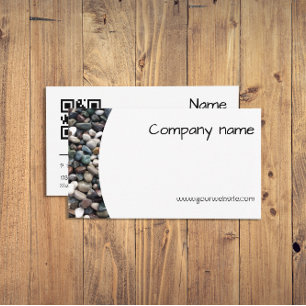 Minimalistische Zee kiezelfotografie QR-Visitekaar Visitekaartje