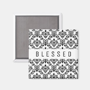 Minimalistische ZEGEN, zwarte bloemen Magneet