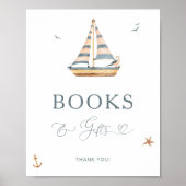 Minimalistische zeilboot boeken en geschenken poster (Voorkant)