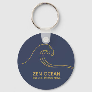 Minimalistische Zen-golf   Abstracte oceaangoed Sleutelhanger