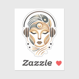 Minimalistische Zen Muziek Godin Geometrisch Abstr Sticker