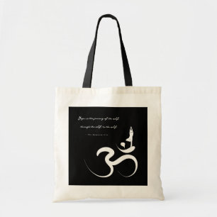 Minimalistische Zen Yoga Spiritueel Om Aum Kalligr Tote Bag