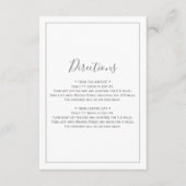 Minimalistische Zilveren Richtingenkaart Informatiekaartje (Voorkant)