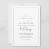 Minimalistische zilveren trouwuitnodiging kaart (Voorkant)