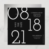 Minimalistische Zilveren Witte Trouw  Save The Date (Voorkant / Achterkant)