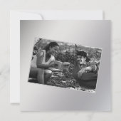 Minimalistische Zilveren Witte Trouw  Save The Date (Achterkant)