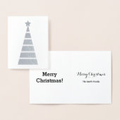 Minimalistische zilverkleurde kerstboom folie kaarten (Display)