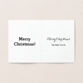 Minimalistische zilverkleurde kerstboom folie kaarten (Binnen)