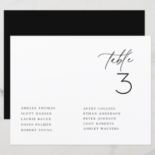Minimalistische zitplaatskaart trouwtafel