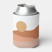 Minimalistische zon- en moondromen in woestijn blikjeskoeler (Blikje Voorkant)