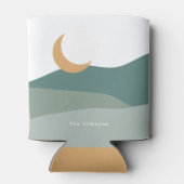 Minimalistische zon- en moondromen in woestijn blikjeskoeler (Achterkant)