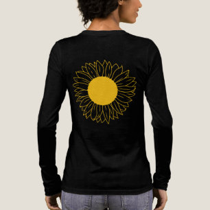 Minimalistische Zonnebloem Botanische Kunst Tri-Blend Shirt