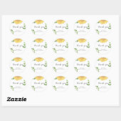 Minimalistische zonnebloem bruidsshower ronde sticker (Vel)