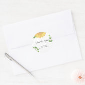 Minimalistische zonnebloem bruidsshower ronde sticker (Envelop)