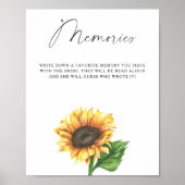 Minimalistische zonnebloem herinneringen met de br poster (Voorkant)