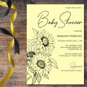 Minimalistische zonnebloem op geel Baby shower Kaart