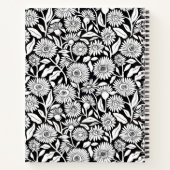 Minimalistische Zonnebloem Zwart en Wit Notitieboek (Achterkant)