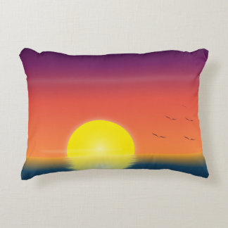 Minimalistische zonsondergang oceaan accentkussen accent kussen