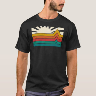Minimalistische zonsopgang en golven t-shirt