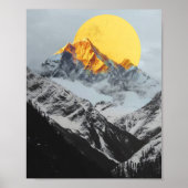 Minimalistische zonsopgang in het berglandschap poster (Voorkant)