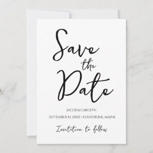 Minimalistische Zwart en Wit Eenvoudige Save the D Kaart