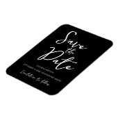 Minimalistische Zwart en Wit Save the Date Magneet (Linkerzijde)