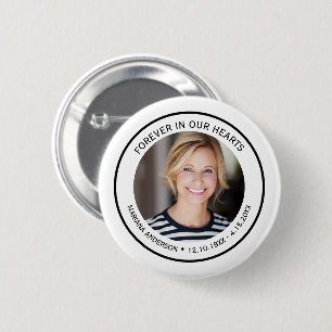 Minimalistische Zwart en Wit Voor Altijd in Onze H Ronde Button 5,7 Cm