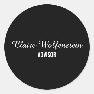 Minimalistische Zwart en Wit Zakelijk Ronde Sticker