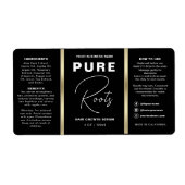 Minimalistische Zwart & Goud Hair Oil Dropper Fles Etiket (Voorkant)