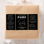 Minimalistische Zwart & Goud Hair Oil Dropper Fles Etiket (Insitu)