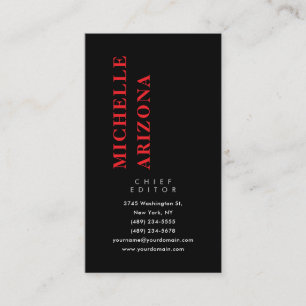 Minimalistische Zwart Rood & Wit Modern Profession Visitekaartje