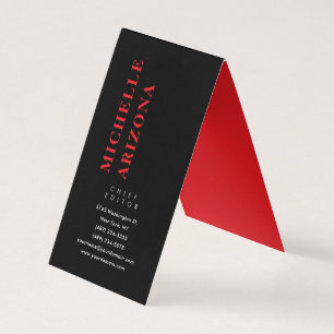 Minimalistische Zwart Rood & Wit Modern Profession Visitekaartjes