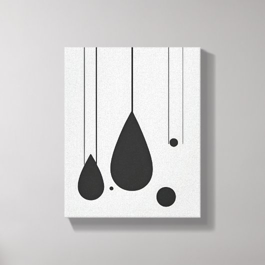 Minimalistische zwart-wit Abstracte kunst Canvas Afdruk (Voorkant)